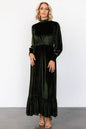 Women's Drawstring Sleeve Dress Half Turtleneck High Waist Dresses