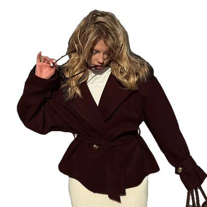 Women's Retro Design Long Sleeves Collar Commuter Temperament Suits