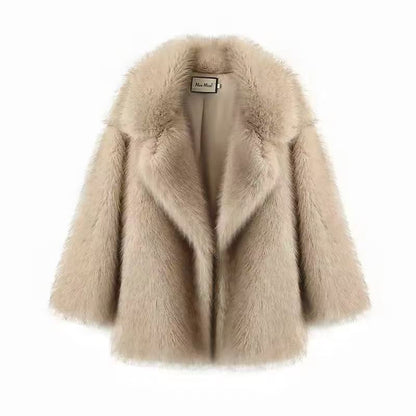 Women's Winter Mid-length Fashion High Quality Collar Imitation Coats