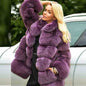 Women's Graceful Fur Imitation Fox Stitching Coats