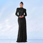 Women's Long Sleeve Temperament Crew Neck Sexy Slim Sequined Dresses