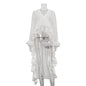Women's Niche Design Ruffled Mopping Hem Shirt Flared Sleeves Blouses