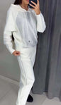 Women's Fashion Casual Hooded Rhinestone Belt Pocket Suits