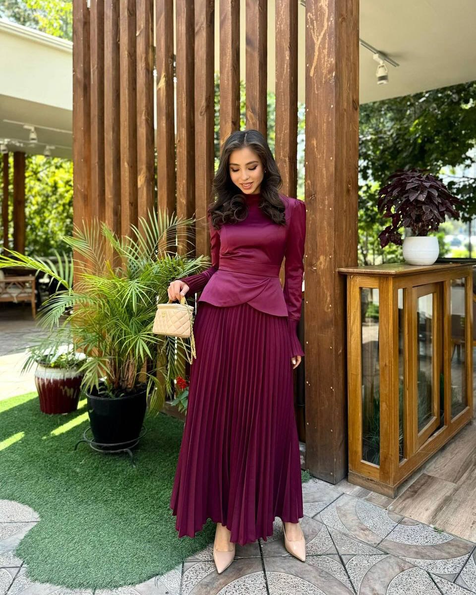 Women's Spring Half Turtleneck Fashion Temperament Bandage Long Two-piece Suits