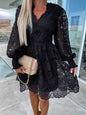 Sexy Hollow Water-soluble Lace Temperament Commute Dresses
