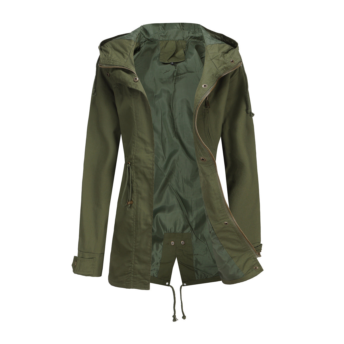 Women's Cotton Anorak Loose Solid Color Coats