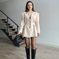 Women's Spring Solid Color Sleeve Button Outfit Suits