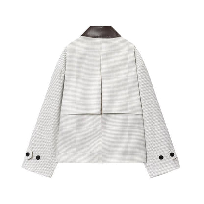 Women's Fashion Casual Leather Collar Trench Coats