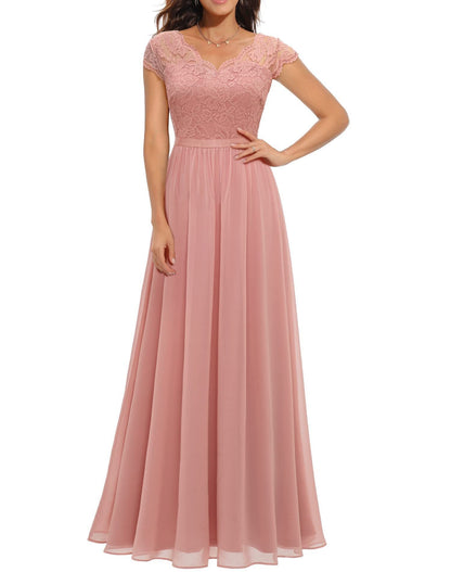 Classic Dress Lace Long Patchwork Noble Dresses