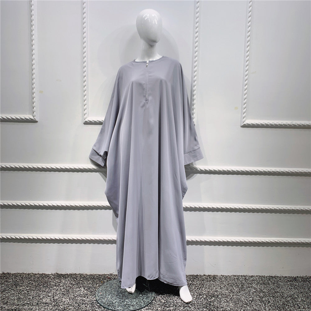 Large Swing Solid Color Batwing Sleeve Dresses