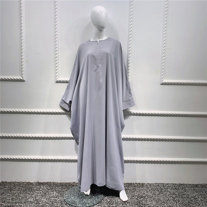 Large Swing Solid Color Batwing Sleeve Dresses