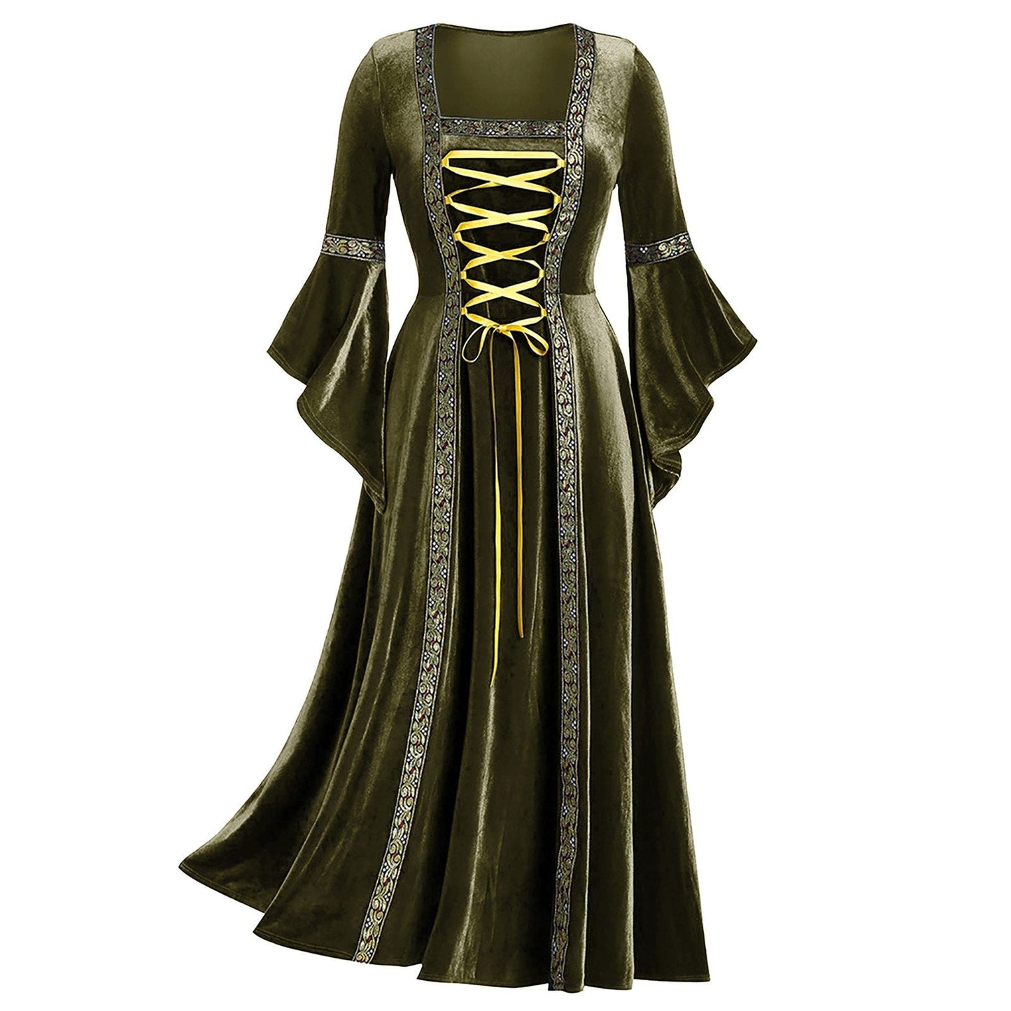 Women's Gothic Punk Long Sleeve Tied Dress Dresses