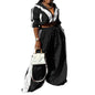 Women's Sportswear Woven Baggy Two-piece Set Stitching Suits