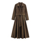 Women's Fashion Vacation Style Versatile Poplin Shirt Dresses