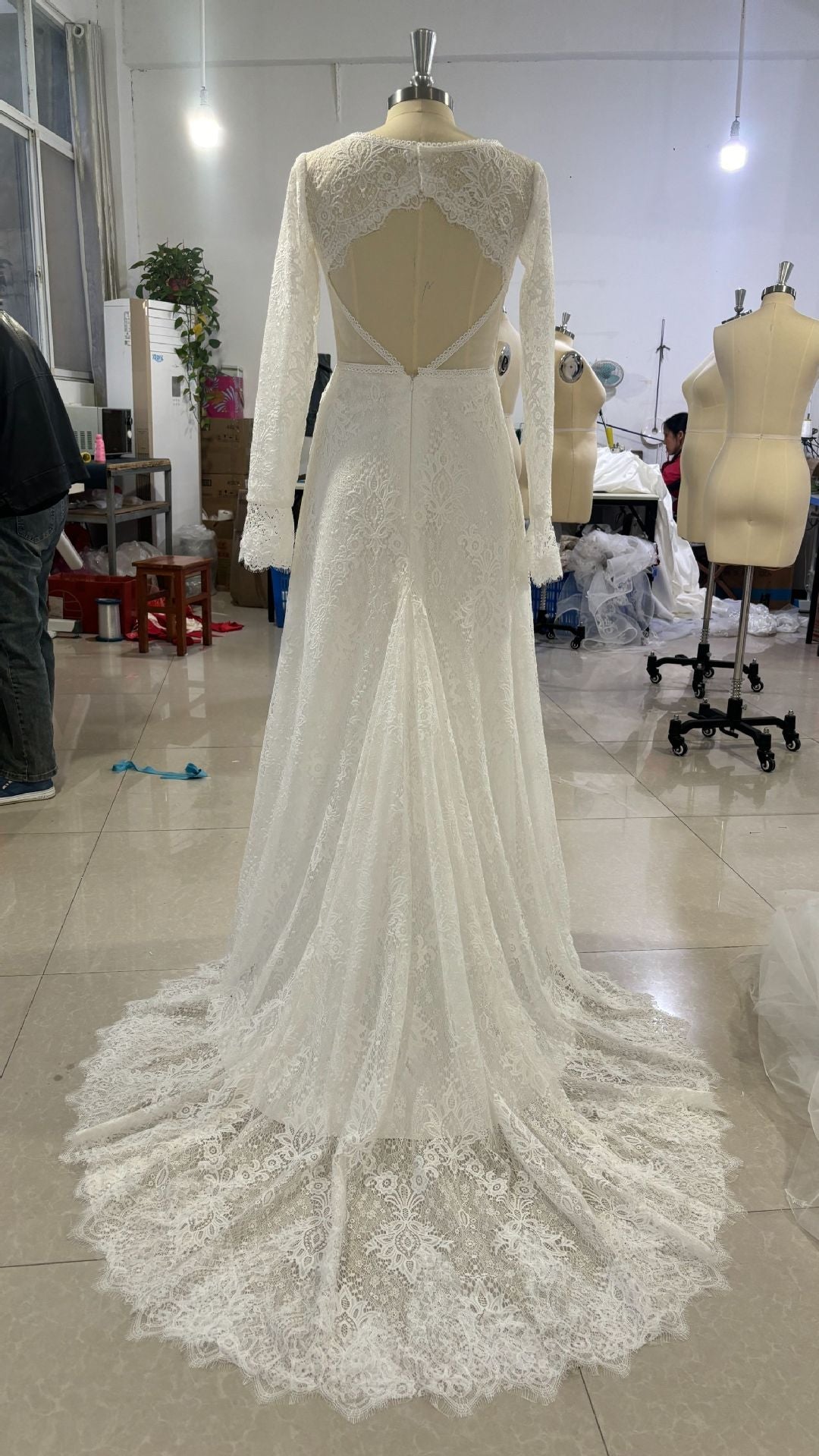 Women's Long Sleeve French Retro Light Dress Wedding Dresses