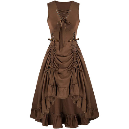Women's Victorian Dress Renaissance Large High Waist Dresses