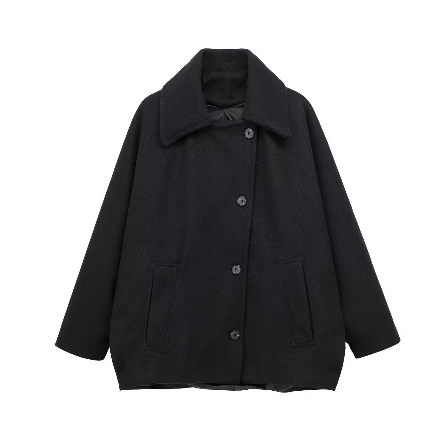 Women's Creative Wool Blend Loose Overcoat Coats