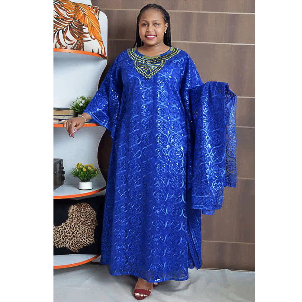 Women's Loose Batwing Sleeve Dress Robe Three-piece Dresses