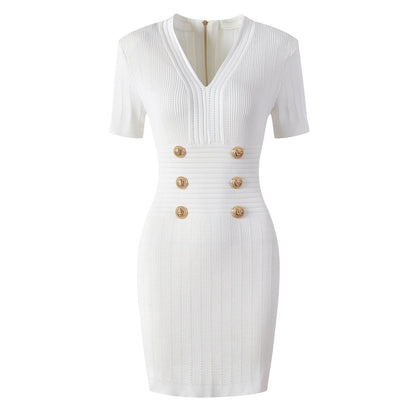 Women's Fashion High Quality Knitted Slim Fit Dresses