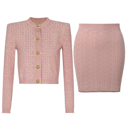 Women's Glamorous Beautiful Fashionable Knitted Three-piece Suits