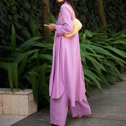 Women's Autumn Fashionable Mid-length Shirt Sling Straight Suits