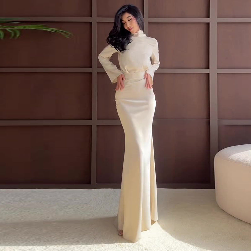 Women's Autumn Long Sleeve Slim Waist Solid Color Suits