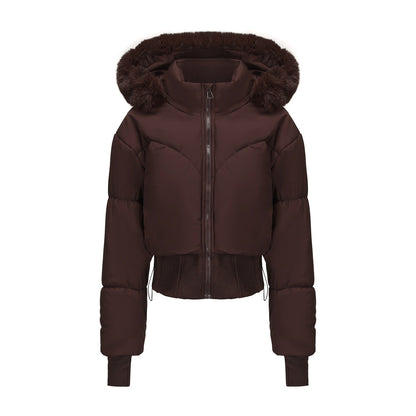 Women's Big Fur Collar Hooded Cotton Thickened Coats