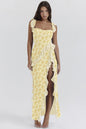 Women's French Strap Wooden Ear Design Hot Split Dresses