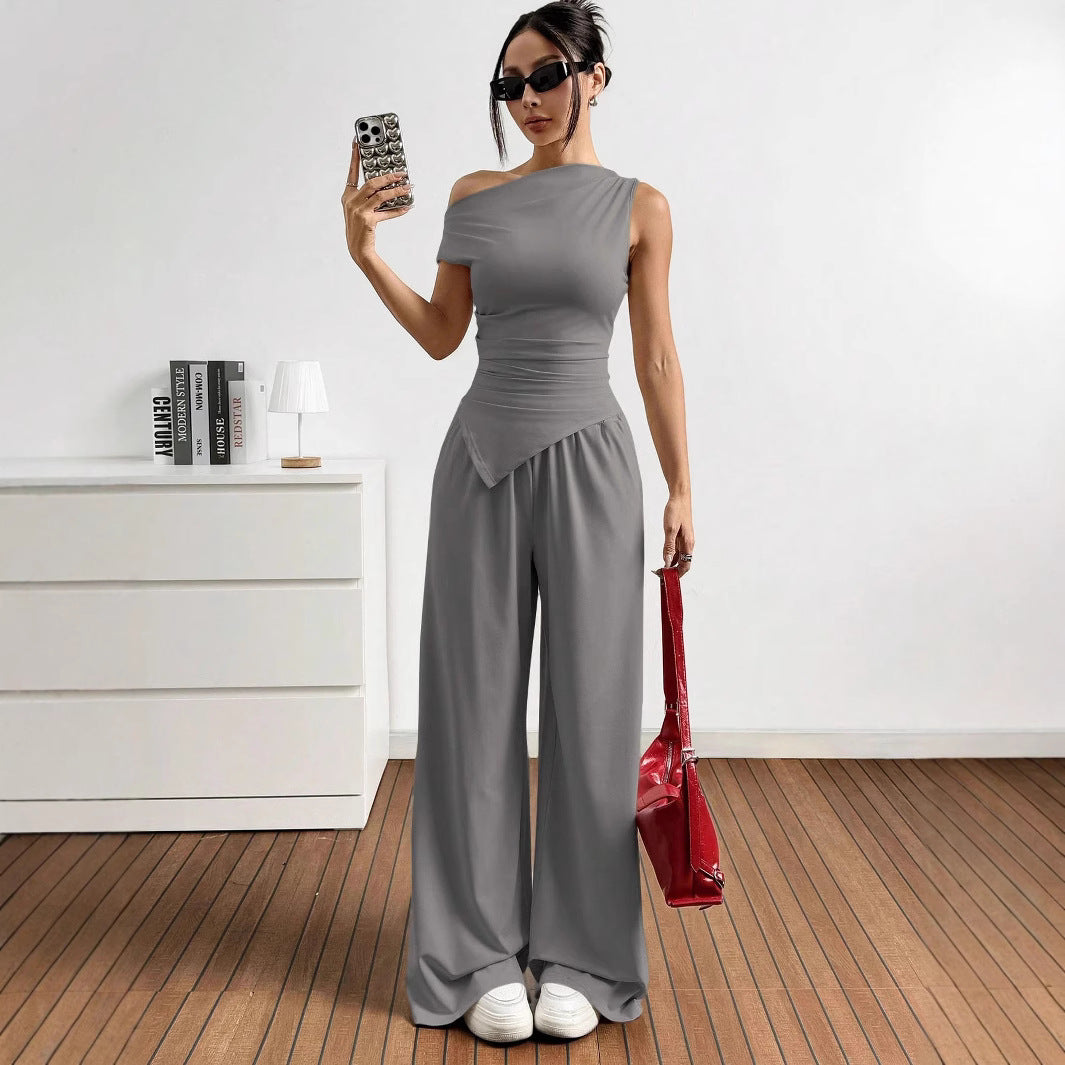 Women's Solid Color Sleeveless Lady Sexy Casual Suits