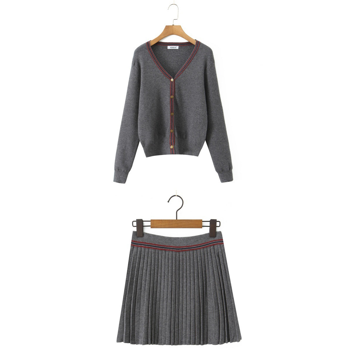 Women's Unique Autumn Long-sleeved Knitted Pleated Suits