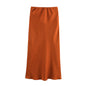 Women's Summer French Fashion Silk Satin Texture Skirts