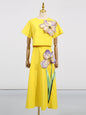 Women's Summer Retro Slim Fit Slimming Beautiful Flower Suits