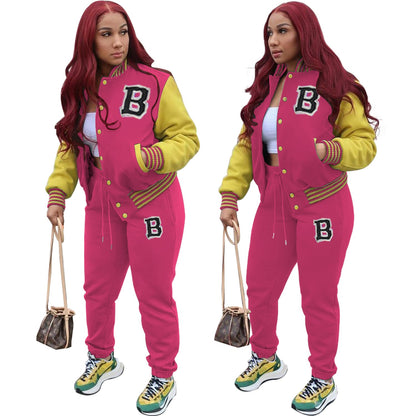 Charming Creative Baseball Set Letter Two-piece Suits