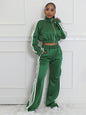 Autumn Striped Zipper Thickening Leisure Commute Suits