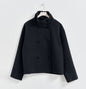 Women's Elegant Stand Collar Button Long-sleeved Woolen Coats
