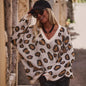 Loose Pullover Coffee Color Irregular Pattern Sweaters