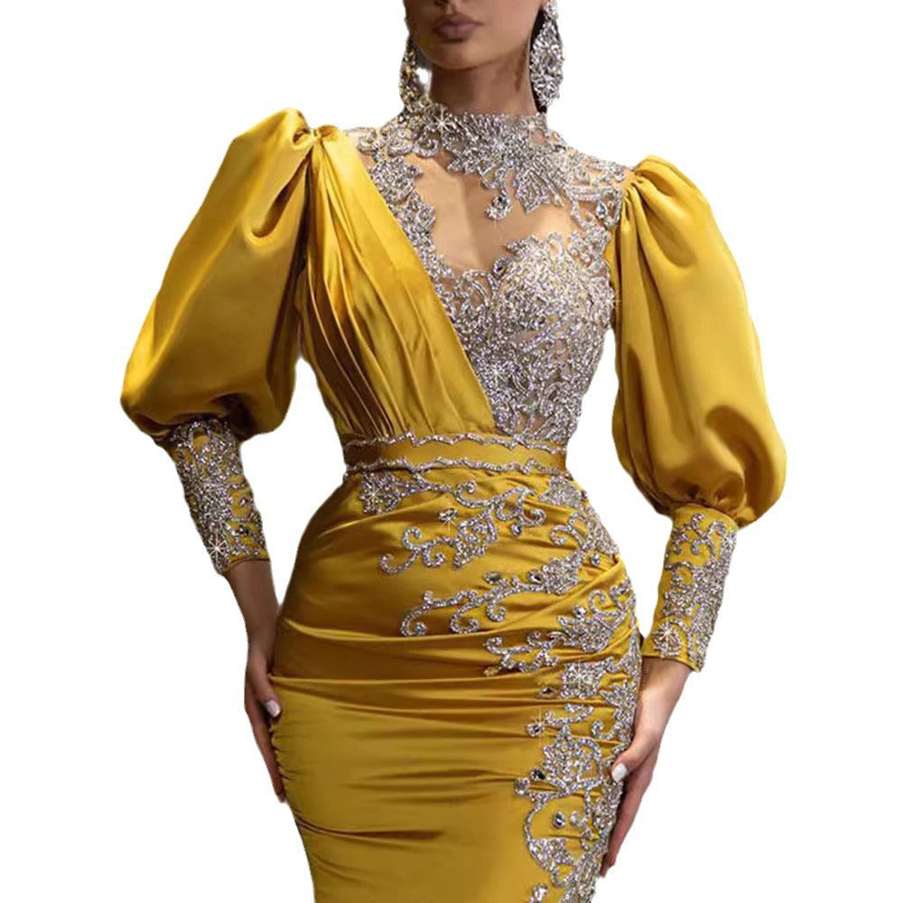 Women's Dress Large Swing Sexy Gold Trailing Wedding Dresses