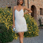 Women's Shiny Tassel Feather Sequins Dress Sexy Dresses