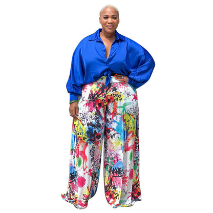 Women's Fashion Autumn Printed Long-sleeved Shirt Elegant Suits