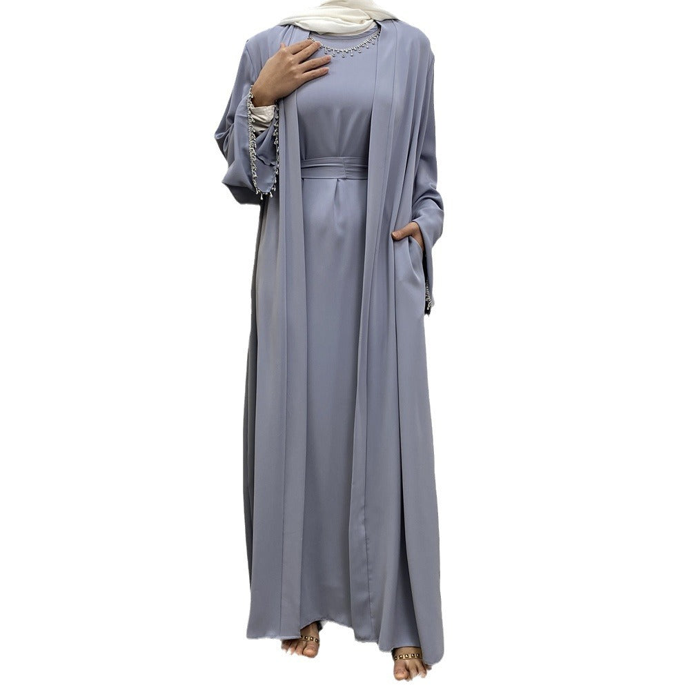 Trendy Slouchy Elegant Sleeveless Dress Muslim Suits