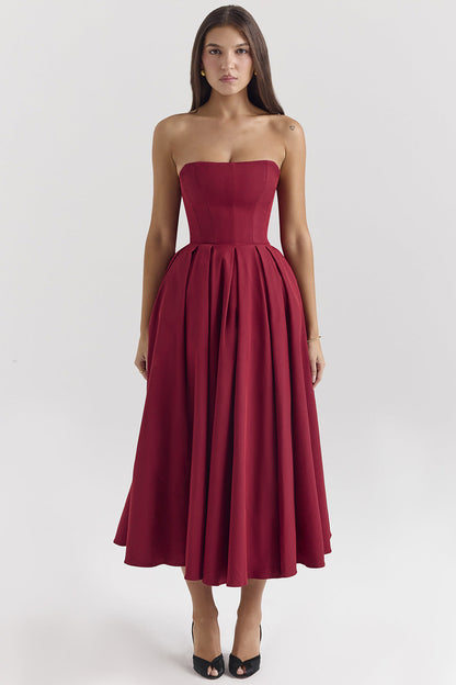 Summer Fashion Sexy Tube Pleated Dress Dresses