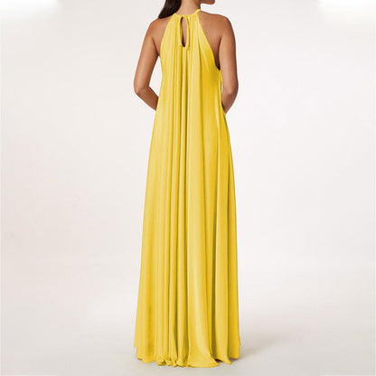 Women's Fashion Summer Elegant Halter Sleeveless Loose Dresses
