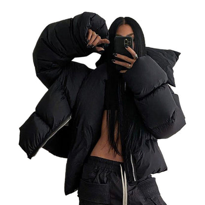 Women's Wear Winter Thick Snap Button Scarf Coats