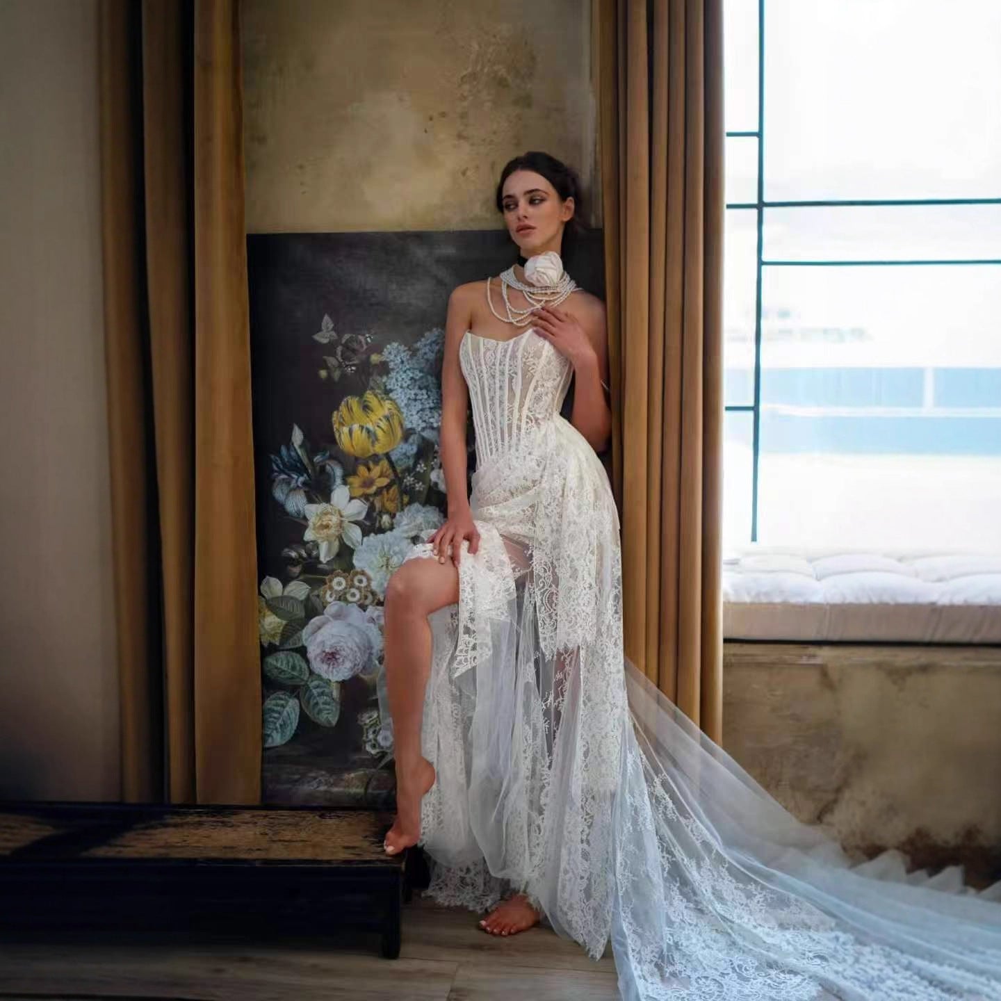 Light Dress White Fishbone Affordable Luxury Wedding Dresses