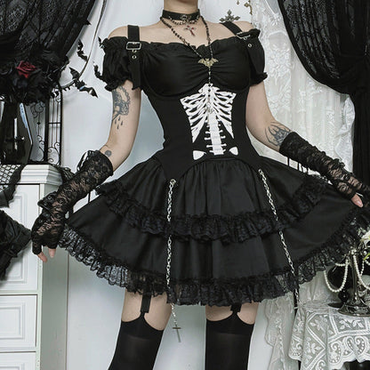 Dark Two-way Dress Gothic Style Sexy Hot Dresses