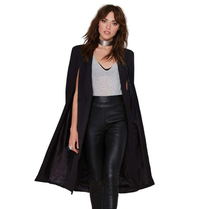 Women's Casual Cape Mid-length Fake Two-piece Shawl Coats
