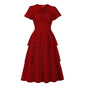 Women's Waist Sweet Bow Flying Sleeves Cake Dress Slimming Dresses