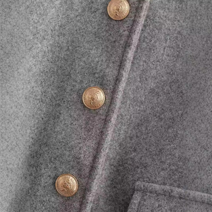 Women's Lapel Classic Style Single-breasted Soft Metal Coats