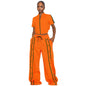 Women's Strap Wrap Breasted Loose Pockets Wide Leg Suits