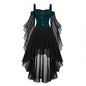Gothic Style Halloween Witch Front Back Long Dresses